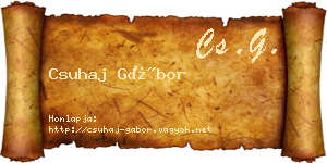 Csuhaj Gábor névjegykártya